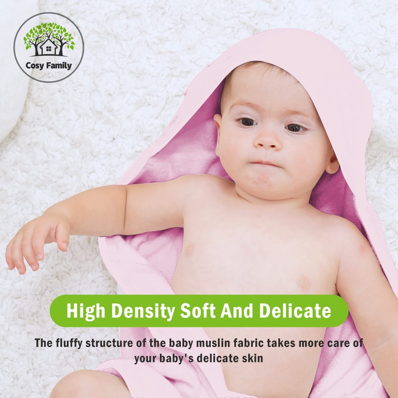 Cosy Family 3 Pack Baby Hooded Towels, Rayon Made from