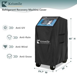 Dust Cover for Robinair A/C RRR Machine, Durable 600D Oxford Protector Cover with Plush Lining & Adjustable PVC Window, Compatible with Robinair AC1234-6, 34788NI, 34788NI-H, 34988NI (Black)