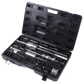 SCITOO 40pcs Fit Stubborn Diesels Engines Diesel Injector Extractor Master Tool Common Rail Tool Kit 3 Slide Hammers Various Adaptors
