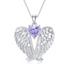 POTOPYY June Alexandrite Birthstone Necklace Angel Wings Necklace for Women