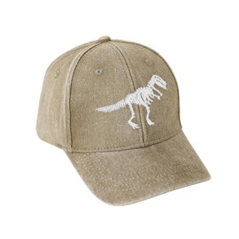 WITHMOONS Washed Cotton T Rex Embroidery Baseball Cap Low Profile Sports Cap Adjustable Dad Hat YZ10260 (DaddysBeige)