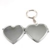 Heart-Shaped Mini Silver Metal Double-Sided Mirror Keychain Portable Folding Cosmetic