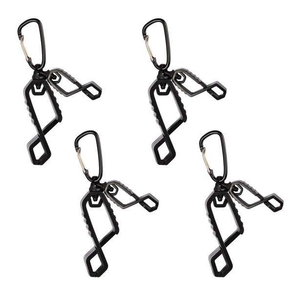 Marjoramy Pack of 4 Glove Holder Clip with Carabiner Double