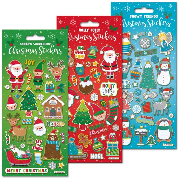Paper Projects Sparkly Reusable Christmas Sticker Collection | Big Bundle