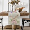 QINJIEJIE Table Runner Spring Colourful Easter Table Runner Linen Easter