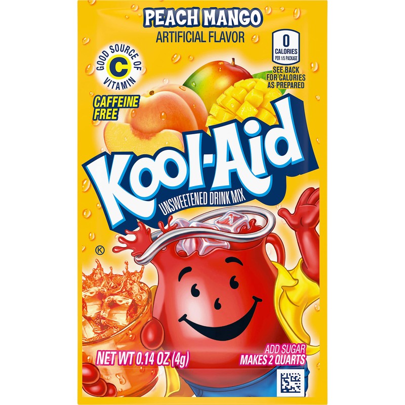 Kool-Aid Unsweetened Caffeine Free Peach Mango Zero Calories Powdered Drink