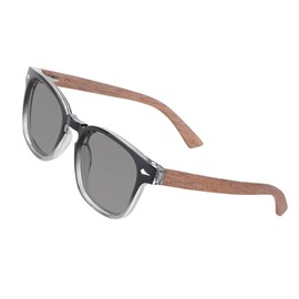 COCA TREE Polarized Lenses Vintage Wood Men Sunglasses Women 100% UVA/UVB Ray Protection (Black fade-Walnut)