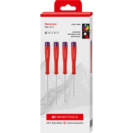 PB Swiss Tools Hex Electronic Screwdriver Set PB 8625 | 100% Swiss Made | 4-piece Electronic Screwdriver Set Size 1.5/2/2.5/3 mm for Fine Tightening and Adjustment Work