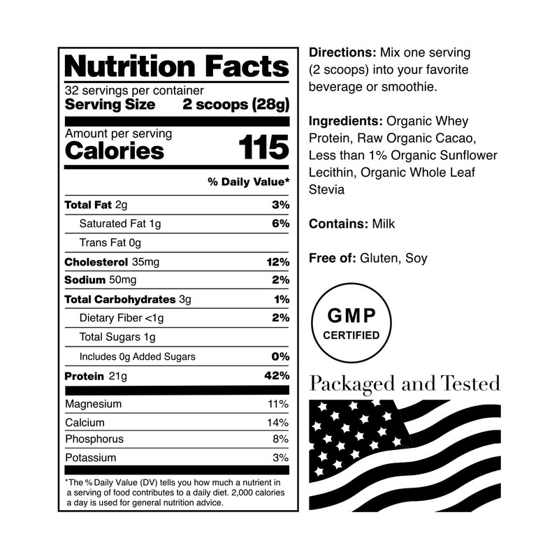 NorCal Organic Chocolate Whey Protein | 100% USA Grass-Fed, USDA