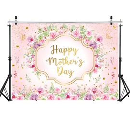 WOLADA FW105 - Fondo de fondo para fotografía de partículas doradas para el día de la madre, 7 x 5 pies