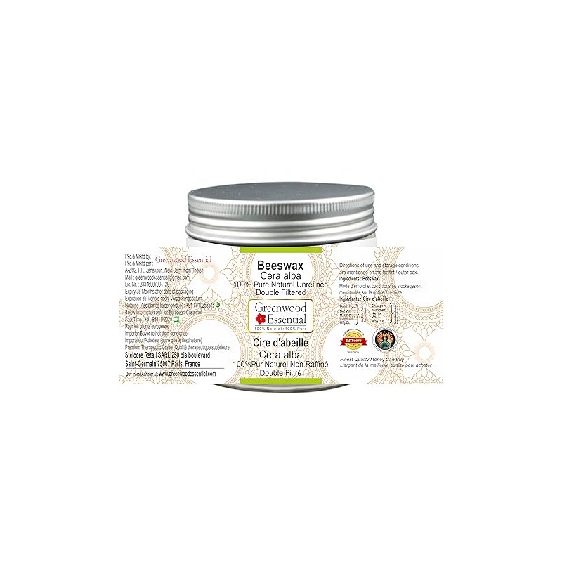 Greenwood Essential Pure Beeswax (Cera alba) 100% Natural Therapeutic Grade