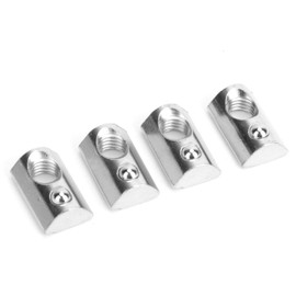 Tuercas de Resorte con Ranura en T de 50 piezas, Niqueladas, Estándar Europeo, para Perfiles de Aluminio (M8)