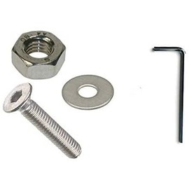 AHC 6mm Countersunk Bolts M6 x 50mm (Including Head) A2 Stainless Steel Socket/Allen Head Csk Bolt/Screws (10 Pack) Free Washers Nuts and Hex Key