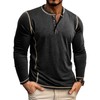 Mens Shirts Long Sleeve Casual Classic Henley Cotton T-Shirts Lightweight