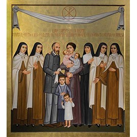 Trinity Stores Religious Art Giclee Print - 12Â½x14 STS. Louis and Zelie Martin with St. Therese of Lisieux and Siblings by Paolo Orlando