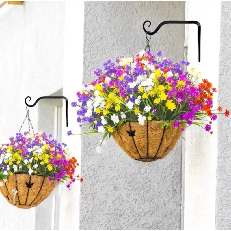 ARTIMATIC Plantas Artificiales Moradas 10 Piezas Extendibles 30-38 Cm