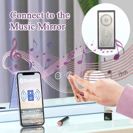 FENCHILIN Vanity Mirror with Lights and Bluetooth Speaker 22.8"x 18.1" Makeup Mirror Lighted Hollywood Mirror with 15 Dimmable LED Bulbs USB Charge Port, 3 Color Lighting Modes