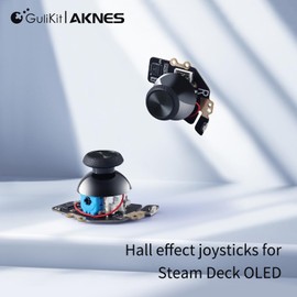 AKNES Gulikit Hall Effect Joysticks for Steam Deck OLED, Left/Right Thumbstick Replacement with Original Touch Sensing for Steam Deck OLED - Electromagnetic Joystick with Caps, No Soldering
