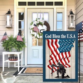 Memorial Day Garden Flag 12x18 Inch Double Sided God Bless America 4th of July Independence Day Patriotic Garden Flags for Outside Yard Sign Outdoor Garden Holiday Decoration