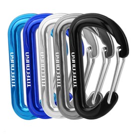 TITECOUGO Carabiner, Small, Multifunctional, Backpack, Trinket Case, Stylish, Aluminum, D-Ring, D-Hook, Snap, Outdoor Key Holder, Fishing, Climbing, Hiking, Camping, Travel, Lightweight, Office Strap