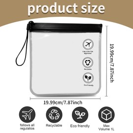 2 Stück Kulturbeutel Transparent,Flugzeug TSA-zugelassene Klar Toilettenartikelbeutel, Wasserfeste Reiseorganizer für Flughafensicherheit & Kosmetikaufbewahrung