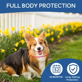 4 Pack Flea and Tick Collar for Dogs- Adjustable Dog Flea and Tick Collar- 32 Months Dog Flea and Tick Treatment - Water Resistant Dog Flea Collars for Puppy Small Medium Large Dog- Red & White