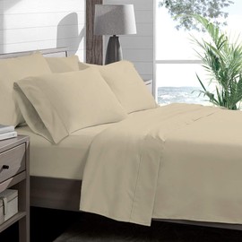 Bare Home Full Sheet Set - 1800 Ultra-Soft Microfiber Full Bed Sheets - Double Brushed - Full Sheets Set - Deep Pocket - Bedding Sheets & Pillowcases (Full, Sand)