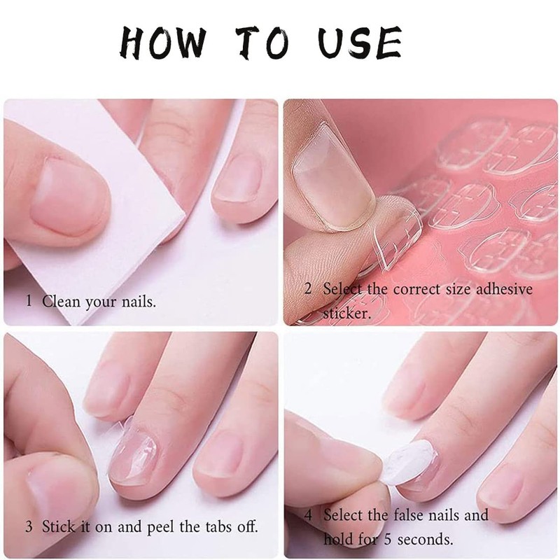 Simple French Blue Green Edge Nail Press on Nails Short