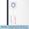 Hose Vary 4 Inch Wall-Mounted Exhaust Fan, Window Bathroom Fan,