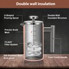 Meelio Stainless Steel French Press Coffee Maker, Double-Wall Insulated Large