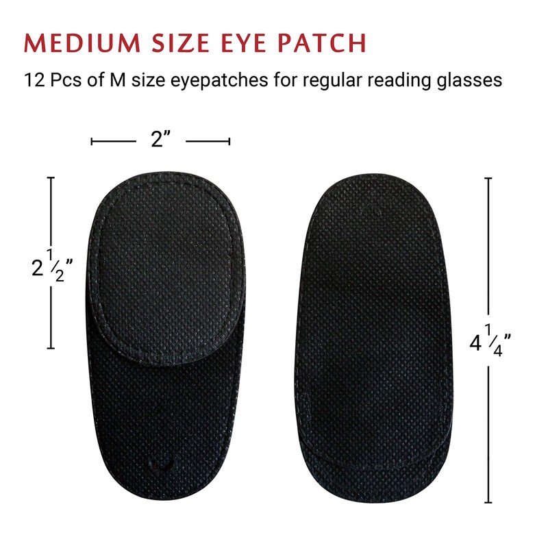 Astropic 12Pcs Eye Patches for Adults Kids Glasses (Medium, Black)