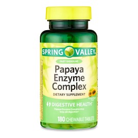 Spring Valley Papaya Enzimas Complex Salud Digestiva 180 Pz