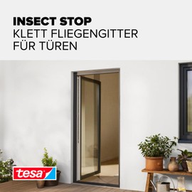 Tesa Fly Screen Standard Velcro for Doors Anthracite 2 x 0.65 m: 2.2 m, 55679-00021-03