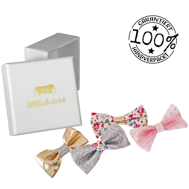 HAARallerliebst 4 Hair Clips with Bows (5 cm | 4