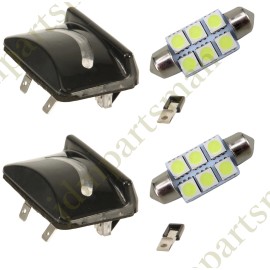 PROFESSIONAL PARTS SWEDEN 2x License Plate Light + 36mm LED White Bulb 1983-1993 for Volvo 240 244 740