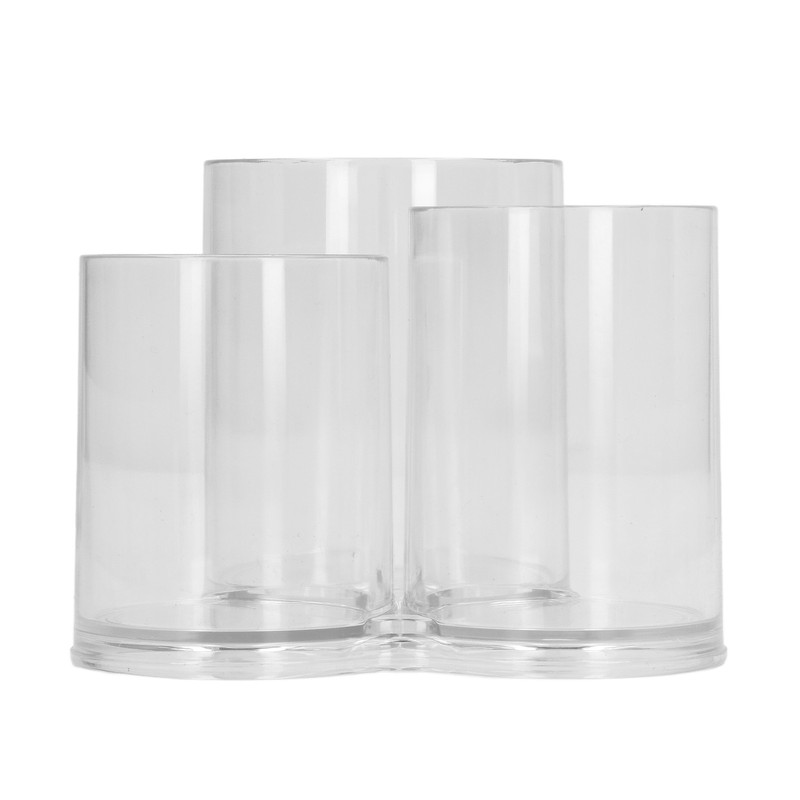 Clear Round Plastic Makeup Container Transparent Cylinder Makeup Brush Holder