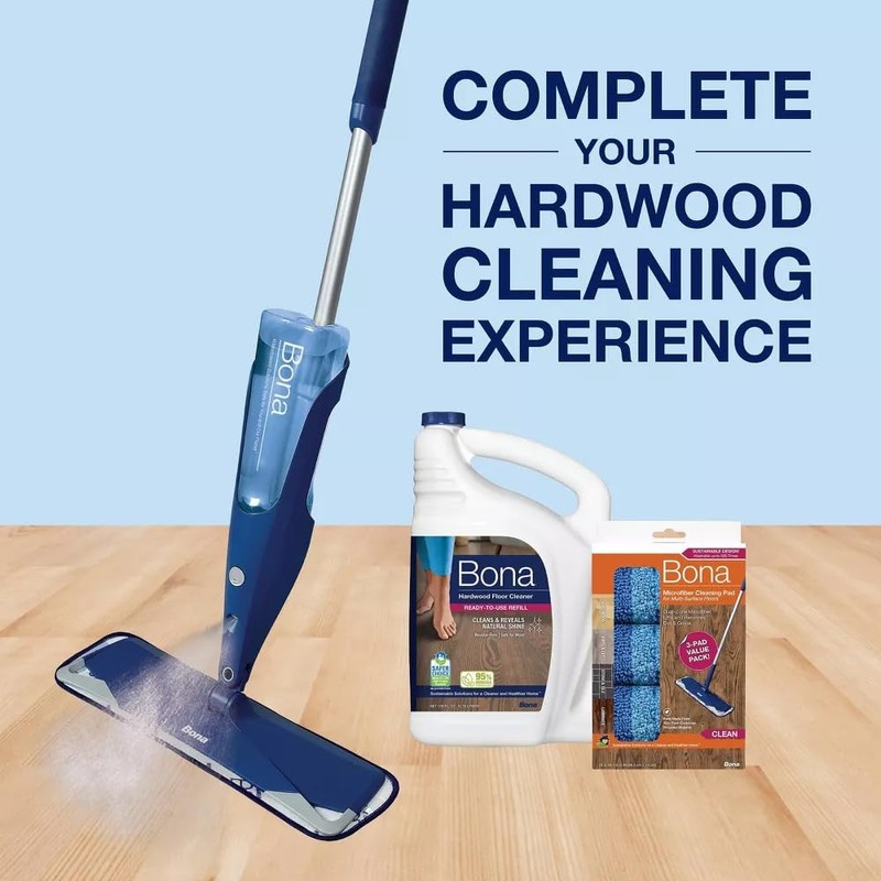 Bona Hardwood Floor Cleaner Refill, 128 Fl Oz (Pack of