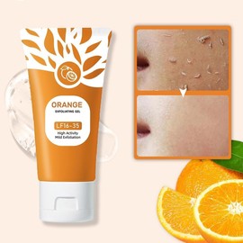 Orange Whitening Exfoliating Brightening Gel,Orange Exfoliating Gel Scrub, Deep Clean Pores Remove Blackheads Moisturize Skin for All Types Skin (2 pc)