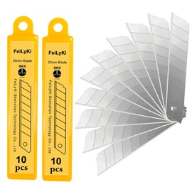 FeiLyKi 25mm Blade 20-Pack Snap Off Blades Box cutter knife blades,SK5 SK4 Steel Sharp-2064