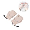 USB Heated Gloves Mitten Men Women Winter Knitted Fingerless Hand