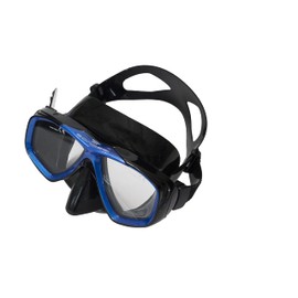 Bonassi Combo Maks and Snorkel Venture Pro Snorkel Combo - Black/Blue - Anti-Fog Silicon Soft Mask, Snorkel with Purge Valve, Semi-Dry Top and Silicon Mouthpiece - Perfect for Diving and Snorkeling