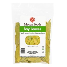 Bay Leaves Whole – 0.5 oz – All Natural Laurel Leaves – Freshly Packed for Maximum Flavor – Non-GMO, No Additives, Premium Quality Spice for Cooking by Mecca Foods