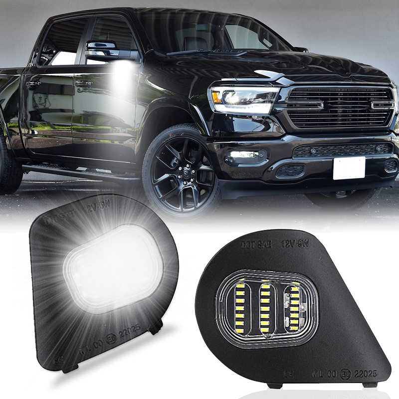 KanSmart For Ram Puddle Lights Compatible with 2010-2019 Dodge Ram