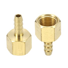 HARFINGTON Brass Barbed Fitting 1/8" NPT Female to 1/8" Hose ID for Home Brew Pipe Fitting Direct Thread Connector Durable Construction
