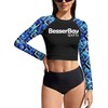 BesserBay Women's Long Sleeve Crop Top Rash Guard UV Protection