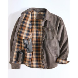 Venado Bountyman Cotton Suede Concealed Carry Shirt Jacket - Chore Coat for Men (Moose Brown, 3X-Large)