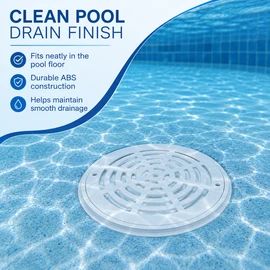 8-Inch Pool Main Drain Cover for In-Ground Pools – ABS Suction Cover Plate for Water Drain Replacement