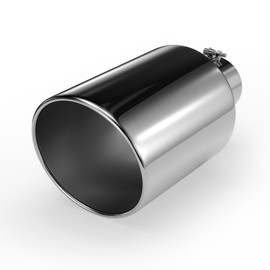 Richeer 5 to 10 inch Exhaust Tip, 5" Inlet 10” Outlet 18” Overall Length Stainless Steel Exhaust Tip Surface Polished Finish Universal for Vehicles with 5" O.D. Exhaust Tailpipe, Rolled Edge, Bolt on
