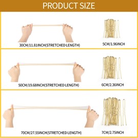 Teenitor Blonde Hair Nets For Buns and U-Pins Set - 40 Invisible Mesh Nets with Elastic Edge, 80 U-Shaped Pins for Ballet Buns, Sleeping, Wigs (Dark Blonde)