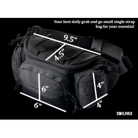 XMILPAX Tactical Waist Bag Utility Fanny Pack Small Hip Belt Bag Crossbody Sling Pack for Outdoor Every Day Carry, Hiking, Camping, Travel